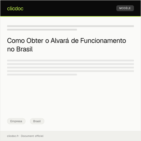Pré-visualização do documento Requerimento para obtenção de alvará de funcionamento — Empresa, Brasil