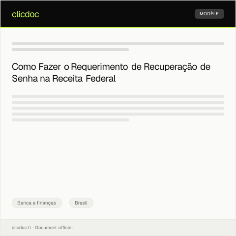 Pré-visualização do documento Requerimento de recuperação de senha de acesso — Banca e finanças, Brasil