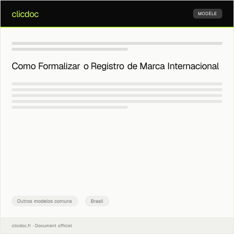 Pré-visualização do documento Requerimento de Registro de Marca para Mercado Internacional — Outros modelos comuns, Brasil