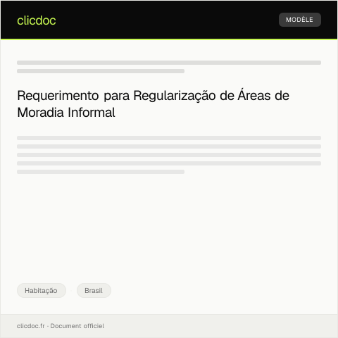 Pré-visualização do documento Requerimento para Regularização de Áreas de Moradia Informal — Habitação, Brasil