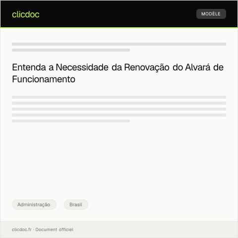 Pré-visualização do documento Requerimento de renovação de alvará — Administração, Brasil