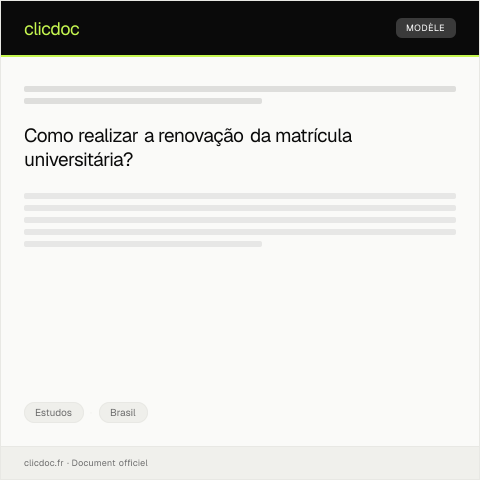 Pré-visualização do documento Requerimento de Renovação de Matrícula Universitária — Estudos, Brasil