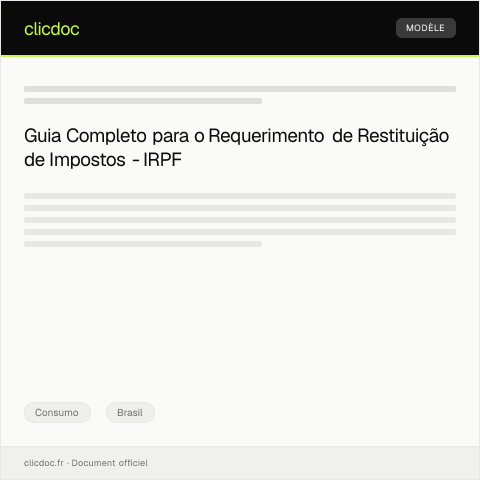 Pré-visualização do documento Requerimento de Restituição de Impostos - IRPF — Consumo, Brasil