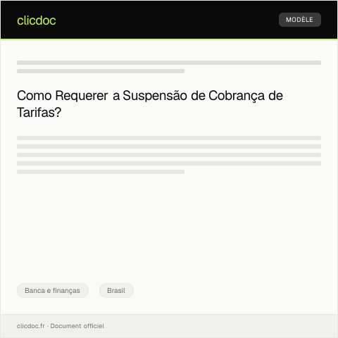 Pré-visualização do documento Requerimento de suspensão de cobrança de tarifas — Banca e finanças, Brasil