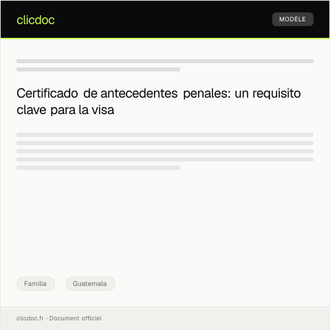 Vista previa del documento Requerimiento de certificado de antecedentes penales para trámite de visa — Familia, Guatemala