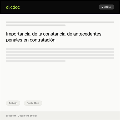 Vista previa del documento Requerimiento de constancia de antecedentes penales para proceso de contratación — Trabajo, Costa Rica