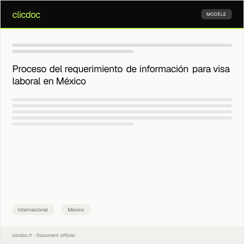 Vista previa del documento Requerimiento de información adicional para trámite de visa laboral — Internacional, México
