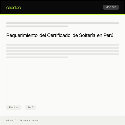 Vista previa del documento Requerir certificado de soltería para trámite de unión civil — Familia, Perú