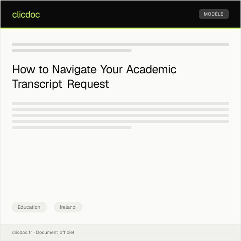 Document preview: Request for Academic Transcript — Education, Ireland