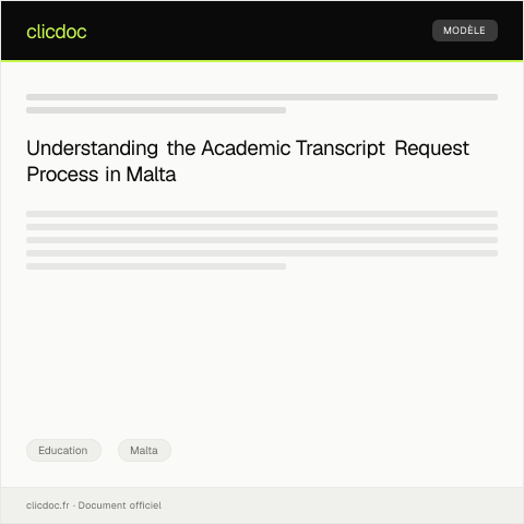 Document preview: Request for Academic Transcript — Education, Malta