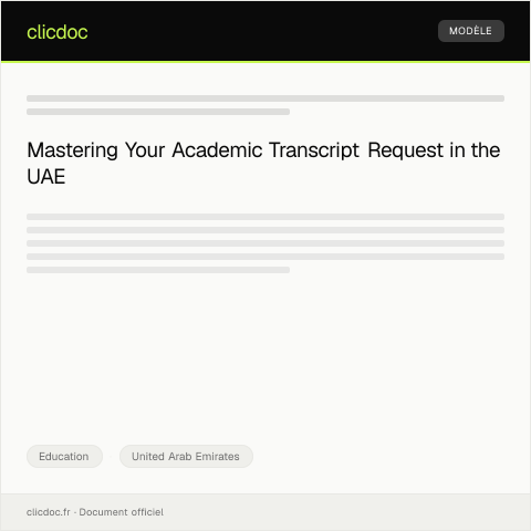 Document preview: Request for Academic Transcript from Ministry of Education — Education, United Arab Emirates