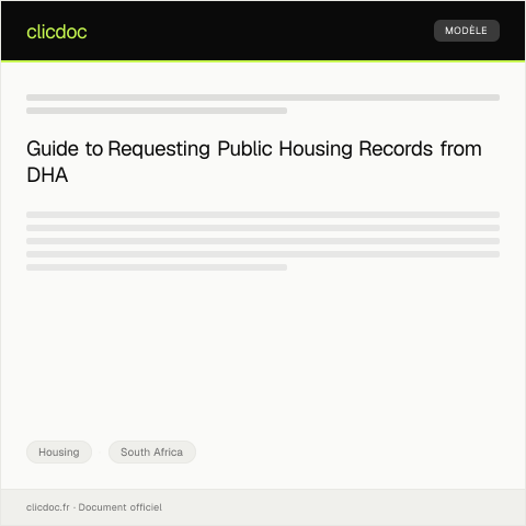 Document preview: Request for Access to Public Housing Records from DHA — Housing, South Africa