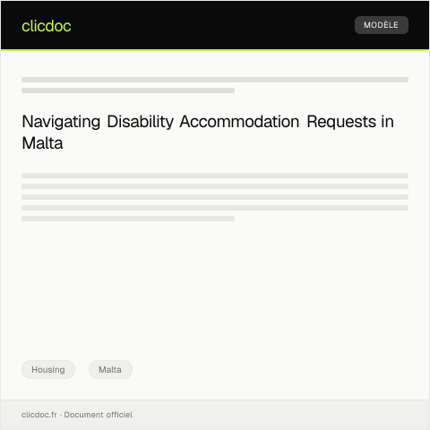 Document preview: Request for Accommodation for Persons with Disabilities — Housing, Malta