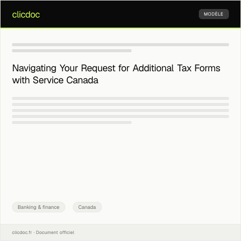 Document preview: Request for additional tax forms - Demande de formulaires fiscaux supplémentaires — Banking & finance, Canada