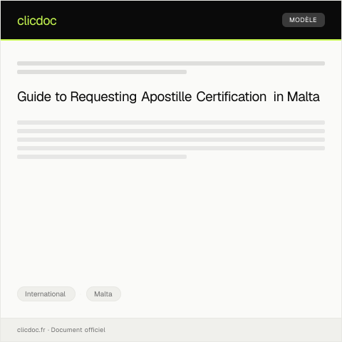 Document preview: Request for Apostille Certification for Official Documents / Talba Għall-Ġestjoni Tal-Ħassies u l-Apostille — International, Malta