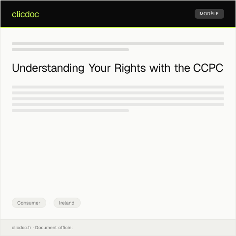 Document preview: Request for Assistance from the Competition and Consumer Protection Commission (CCPC) — Consumer, Ireland