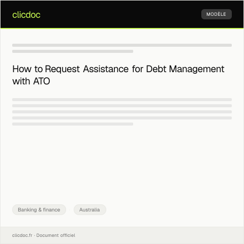 Document preview: Request for Assistance with Debt Management — Banking & finance, Australia