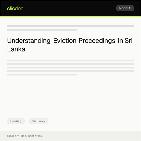 Document preview: Request for Assistance in Eviction Proceedings — Housing, Sri Lanka
