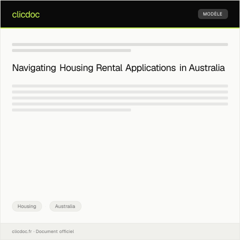 Document preview: Request for Assistance with Housing Rental Application — Housing, Australia