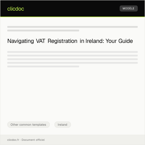 Document preview: Request for Assistance with Irish VAT Registration — Other common templates, Ireland