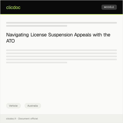 Document preview: Request for Assistance with License Suspension or Suspension Appeal — Vehicle, Australia