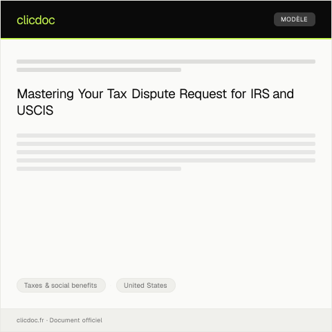 Document preview: Request for Assistance with Tax Disputes — Taxes & social benefits, United States
