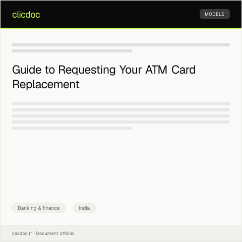 Document preview: Request for ATM Card Replacement — Banking & finance, India