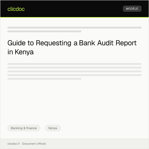 Document preview: Request for Bank Audit Report (Form BK-AUD043) — Banking & finance, Kenya