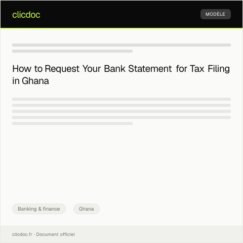 Document preview: Request for Bank Statement for Tax Filing — Banking & finance, Ghana