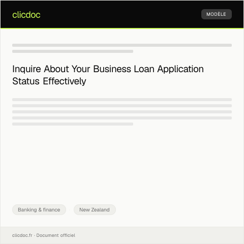 Document preview: Request for Business Loan Application Status / Tono mō te āhua o te tono nama pakihi — Banking & finance, New Zealand
