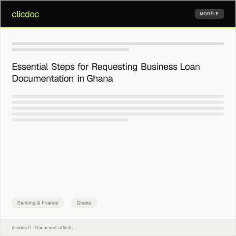 Document preview: Request for Business Loan Documentation — Banking & finance, Ghana