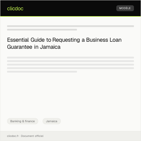Document preview: Request for a Business Loan Guarantee from Jamaican Authorities — Banking & finance, Jamaica