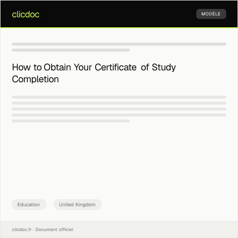 Document preview: Request for Certificate of Study Completion — Education, United Kingdom