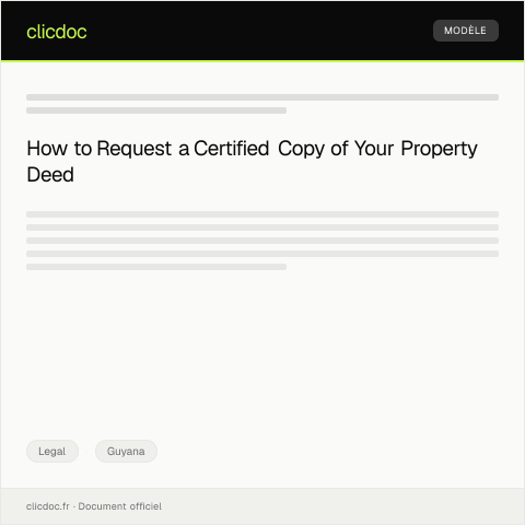 Document preview: Demand for Certified Copy of the Deed of Sale for Property in Georgetown — Legal, Guyana