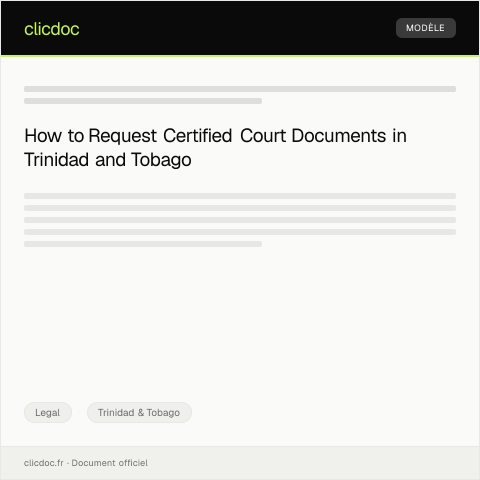 Document preview: Request for Certified Copies of Court Documents (CC 025) — Legal, Trinidad & Tobago