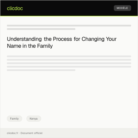 Document preview: Request for Change of Name in Family Register (Form FK-CN005) — Family, Kenya