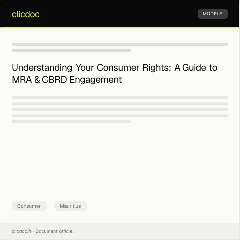 Document preview: Request for Clarification on Consumer Rights and Protections — Consumer, Mauritius