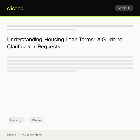 Document preview: Request for Clarification on Housing Loan Terms — Housing, Ghana