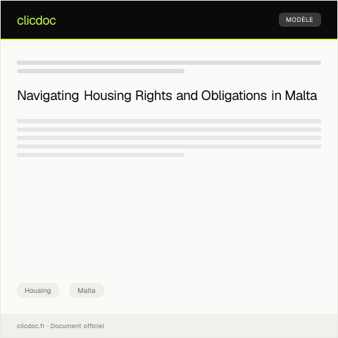 Document preview: Request for Clarification on Housing Rights and Obligations — Housing, Malta
