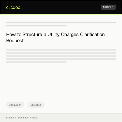 Document preview: Request for Clarification on Utility Charges — Consumer, Sri Lanka