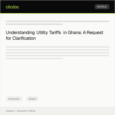 Document preview: Request for Clarification on Utility Tariffs — Consumer, Ghana
