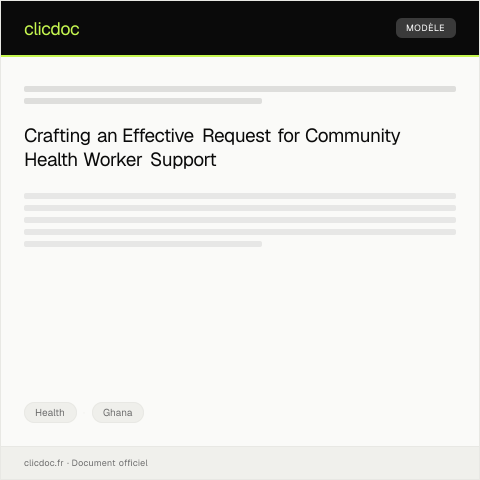 Document preview: Request for Community Health Worker Support — Health, Ghana