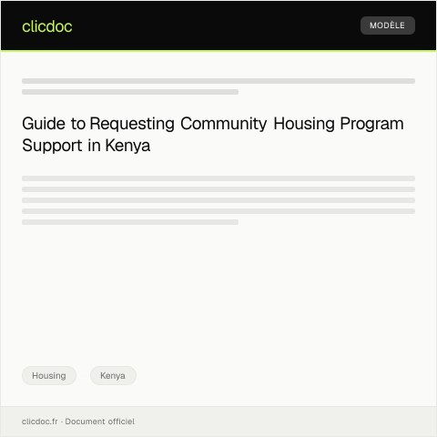 Document preview: Request for Community Housing Program Support — Housing, Kenya