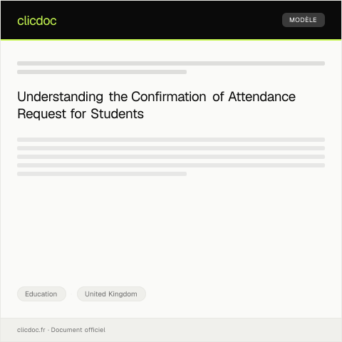 Document preview: Request for Confirmation of Attendance for Student Visa Purposes — Education, United Kingdom