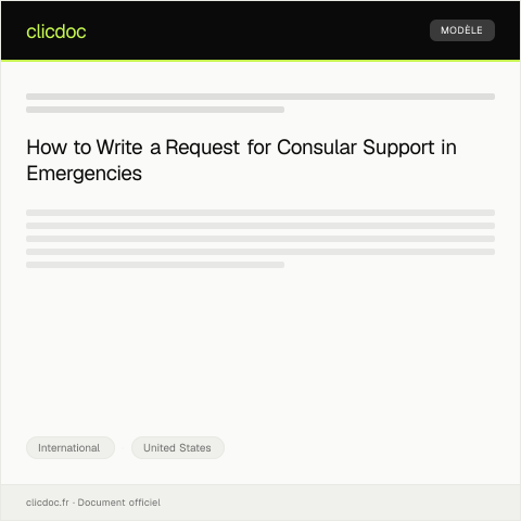 Document preview: Request for Consular Support in Emergency Situations — International, United States