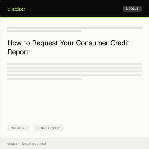 Document preview: Request for Consumer Credit Report — Consumer, United Kingdom