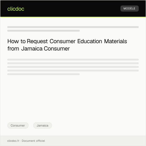 Document preview: Request for Consumer Education Materials from Jamaica Consumer Affairs — Consumer, Jamaica