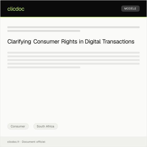 Document preview: Request for Statement of Consumer Rights in Digital Transactions — Consumer, South Africa