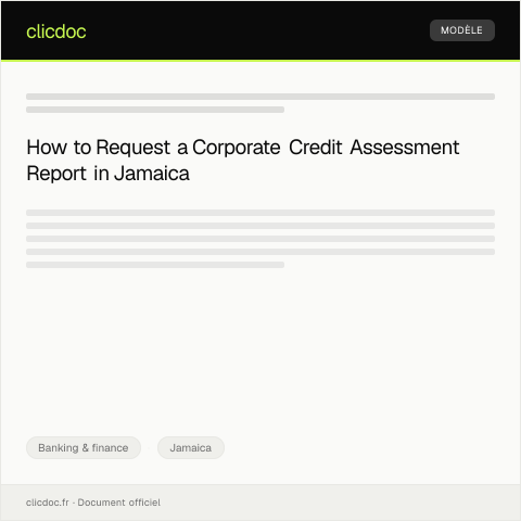 Document preview: Request for a Corporate Credit Assessment Report in Jamaica — Banking & finance, Jamaica
