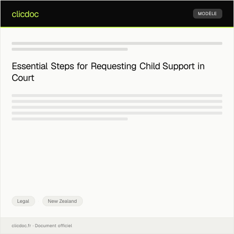 Document preview: Request for Court-Ordered Child Support — Legal, New Zealand